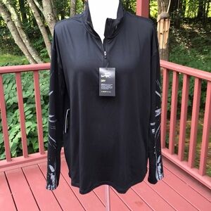 NWT! NIKE size L black quarter zip athletic top
